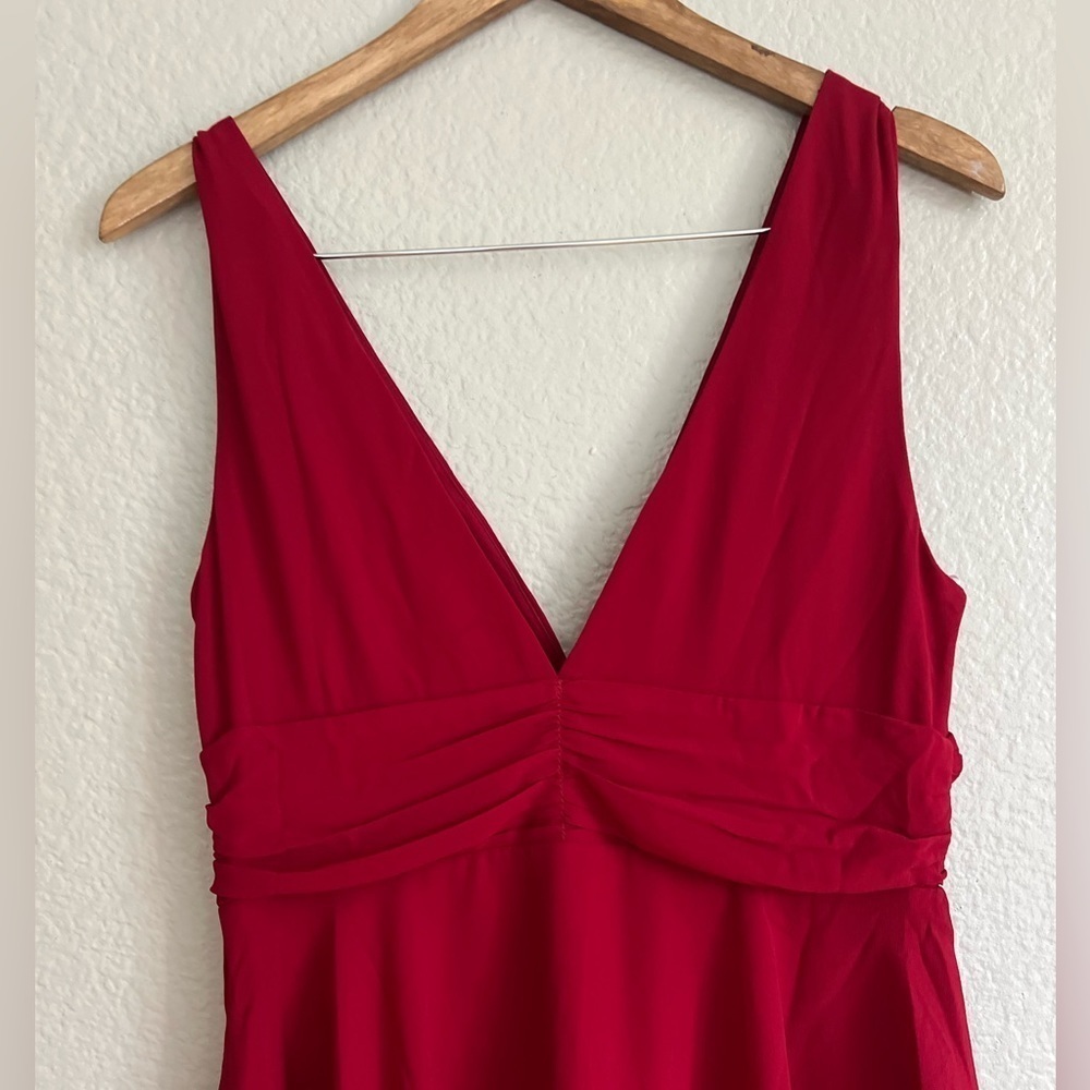 NWOT Celebration Time Red Sleeveless Tiered Midi Dress - Picture 4 of 8